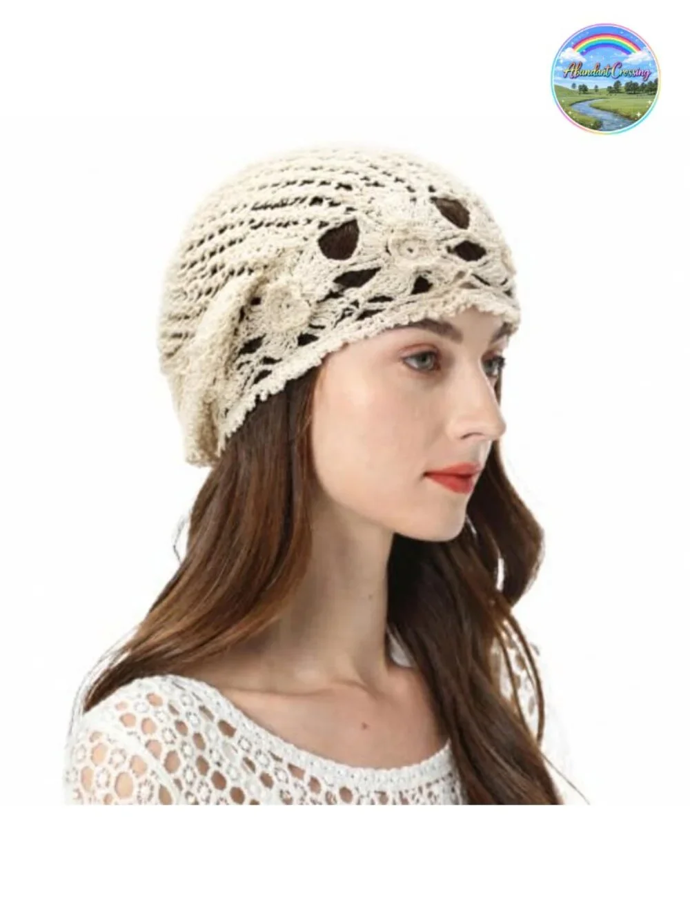 100% Cotton Handmade Crochet Slouchy Beanie Hat Summer Skull Cap
